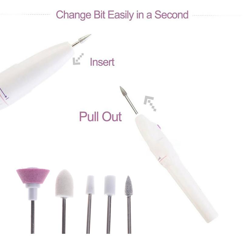Электрическая мини-машинка для ногтей 5 в 1, художественная дрель, шлифовальная машинка для резки, профессиональный набор полировщиков, портативные инструменты для ногтей