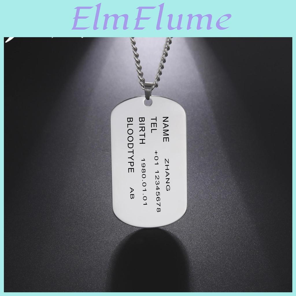 Army Military Personalized Bar Tactical Us Dog Tag Necklace Soldier Name Chain Custom War Gift For Men Father Stainless Steel