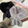 Scarf Women's Autumn and Winter Imitation Fur Versatile Warm Neck Protection Scarf Solid Color Plush Scarf Small Neck Cover