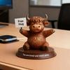 Фигурка шотландской коровы для эмоциональной поддержки, статуэтка шотландской коровы из смолы, украшение коровы со смешными цитатами, прямолинейный компаньон для офисного стола, книжной полки