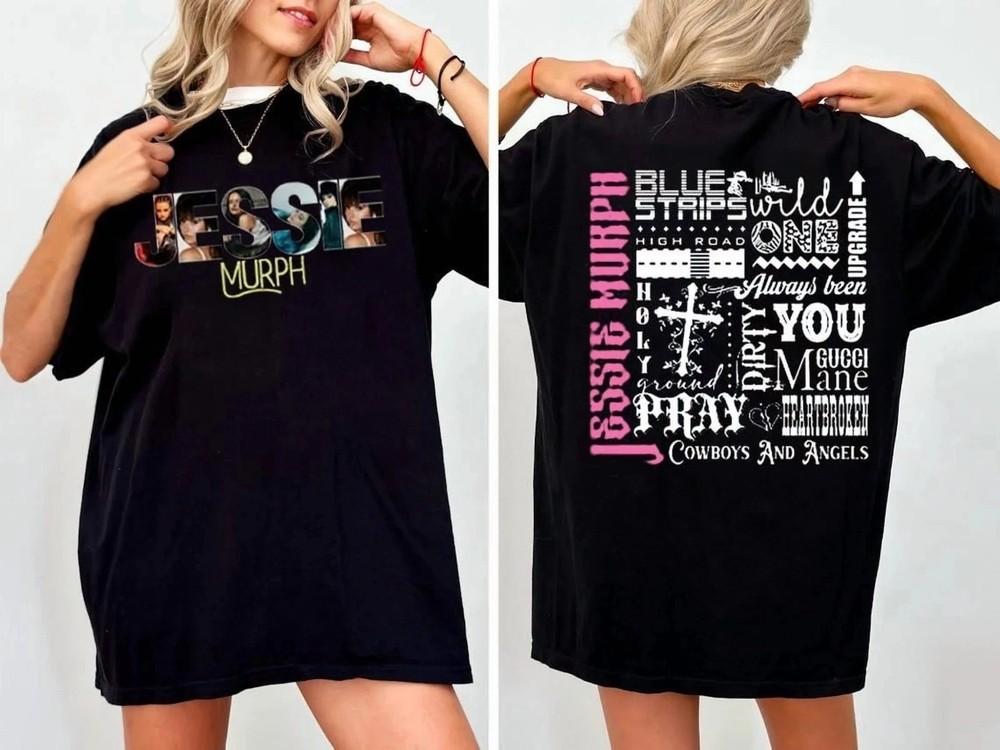 Футболка Jessie Murph, Футболка с принтом Inspired Double Sided, Посвященная туру Worldwide Hysteria 2025, Унисекс