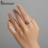 BAMOER 925 Sterling Silver Symbol of Love Exquisite Rose Adjustable Rings for Women Fine Jewelry