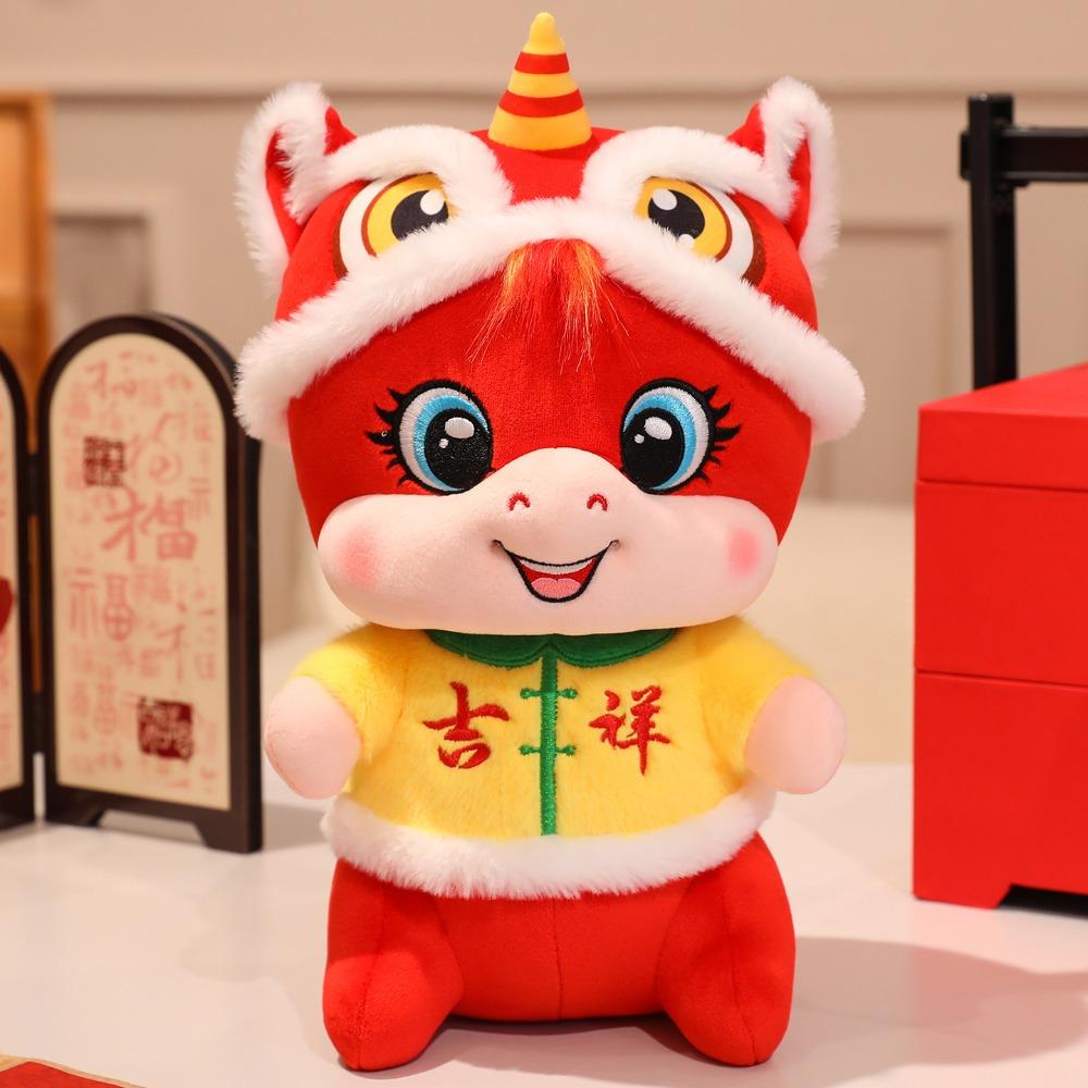 Chinese Style New Year Mascot Cute Lucky Pony Toy Traditional Horse Stuffed Doll Home Decor