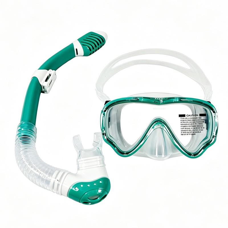 Adult Kids Full-Dry Snorkeling Mask With Tempered Glass Lens Silicone Frame Swimming Freediving
