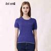 Anlom Women's Slim Fit Short Sleeve Round Neck Knit Top