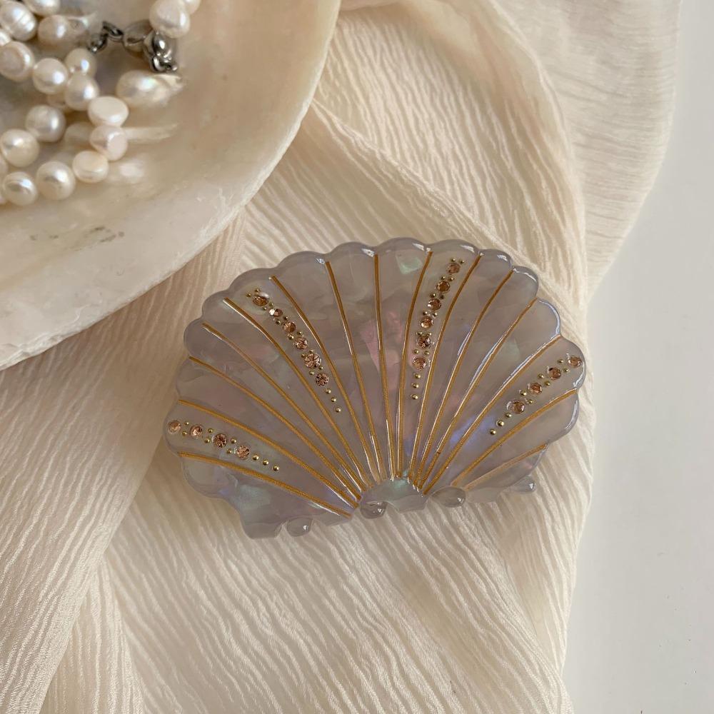 Jewelry Shell Shark Clip Non-slip Rhinestone Crab Clip Acetate Shell Hair Claw  Back of The Head