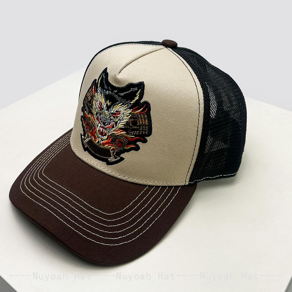 Baseball Head Dragon Stitched Stitching Embroidered Chic China Women Men For Neutral Gender Fresh Caps Peaked Hats Breathable Mesh Sunshade Color