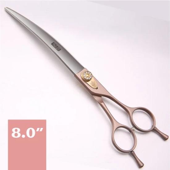 Fenice Professional 7.0/7.5/8.0 дюйма Сталь 440C Розовое золото Парикмахерские ножницы для ухода за домашними животными, мелкими животными, стрижки, изогнутые