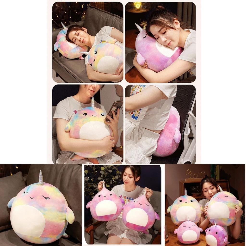 Squishmallow Мультяшная Подушка-Кит Плюшевая Игрушка Коллекционная Из Эластичного Кристального Вельвета Фиолетовая/лавандовая Маленький/большой Размер Набивка ПП Хлопком