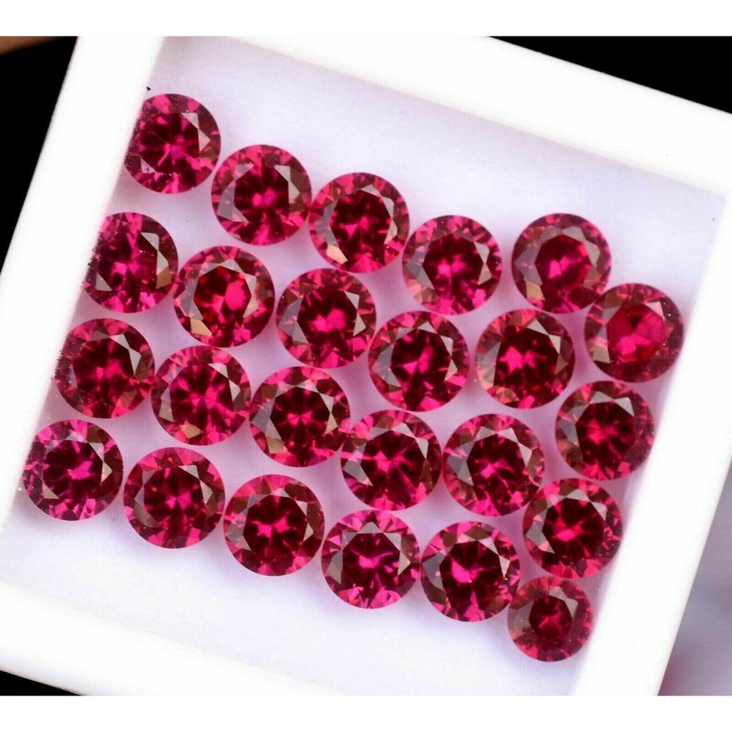 2.30 Carat CERTIFIED 12 pcs Natural Red Ruby Round Cut Ring Size Loose Gemstone