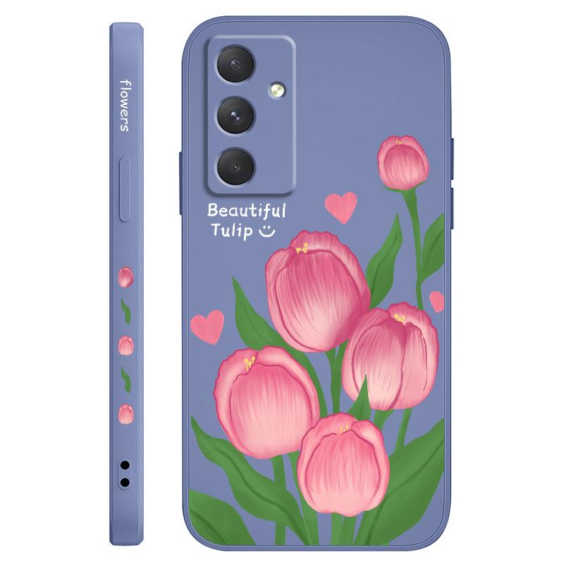 Чехол-тюльпан кораллового цвета для Samsung Galaxy A55 A35 A25 A15 A05 A05S A54 A34 A24 A14 A04 A04S A04E 4G 5G