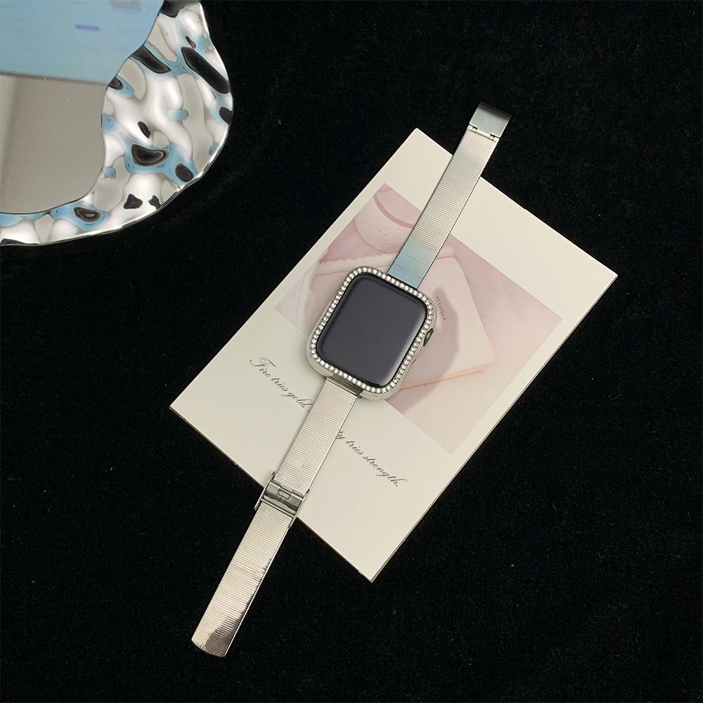 Ремешок для iWatch S10: Женский премиальный металлический ремешок для Apple Watch Series 9, 8, 7, 6, SE, 5