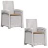 Garden Lounge Chairs Rattan Look 2 pcs White and Taupe PP