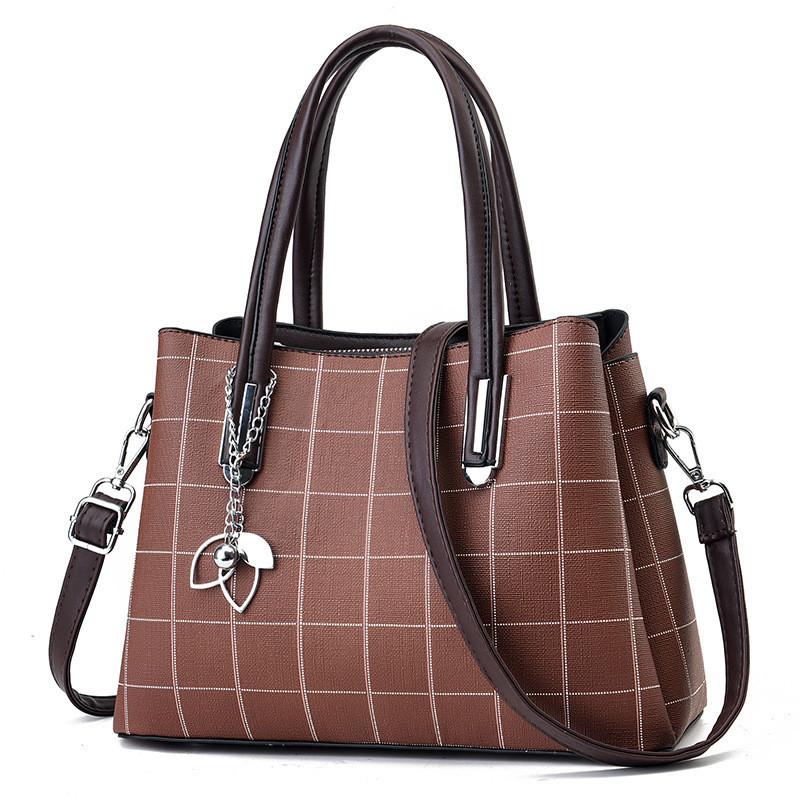 2023 New Fashion Plaid Tote Bag Large Capacity Women Casual Shoulder Crossbody Bag