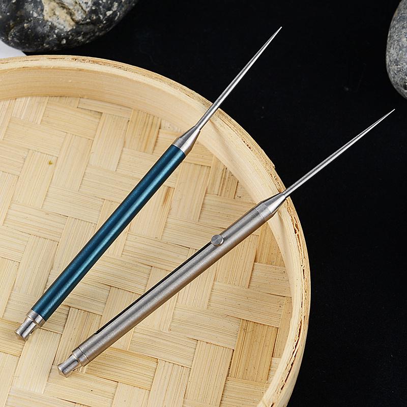 Титановый держатель для зубочисток, фруктовая вилка, уличный EDC держатель для зубочисток, водонепроницаемый карманный, экологически чистый для путешествий, кемпинга, инструмент