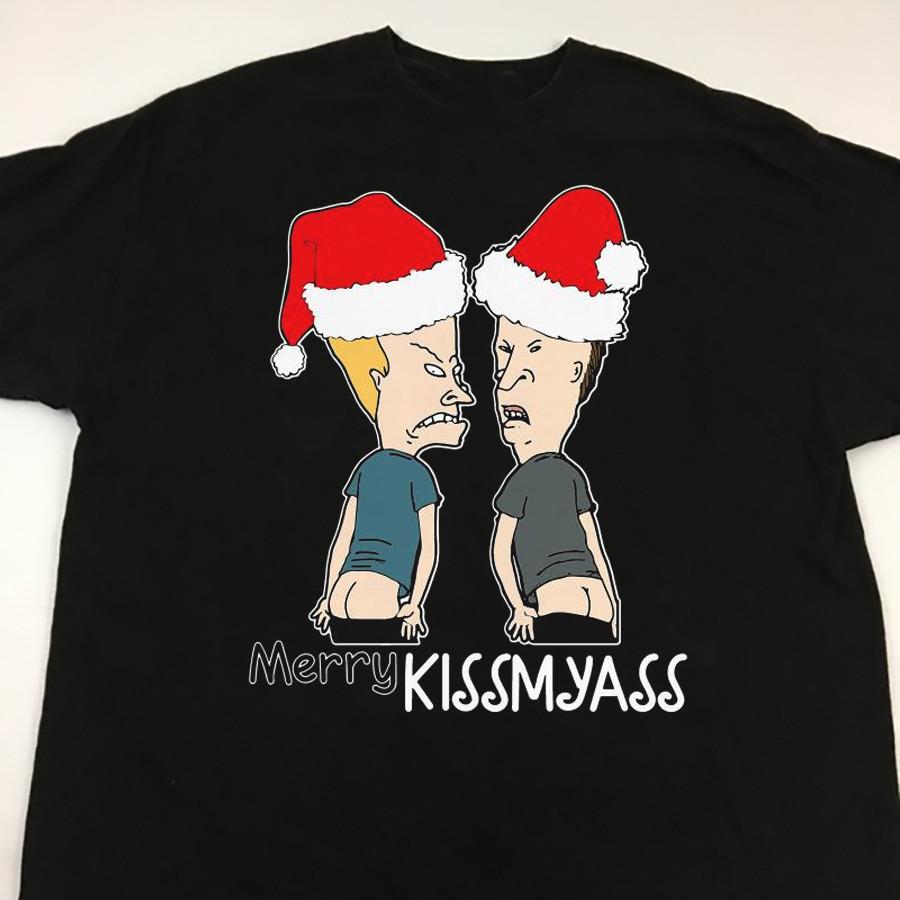 Happy Beavis And ButtHead Merry Kissmyass Christmas Shirt D607 Unisex T-Shirt