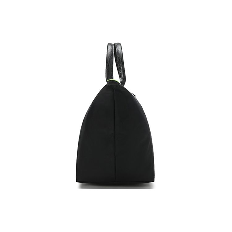 Longchamp Le Pliage Green Складная Большая Вместимость Однотонная Холщовая Сумка-тоут 'Пельмень' Средняя Женские сумки-тоут Черный 1623919001