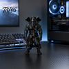 Скульптура с текстурой мышц, 3D-печатная фигурка слона-бойца, Мифический орнамент в боевом стиле, Детализированная фигурка животного со складками на хоботе, Статуэтка, Декор для стола