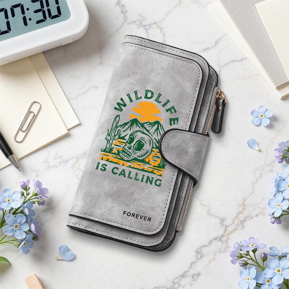 Wildlife Print Purse Card Holder Fashion Casual Daily Portable Wallet