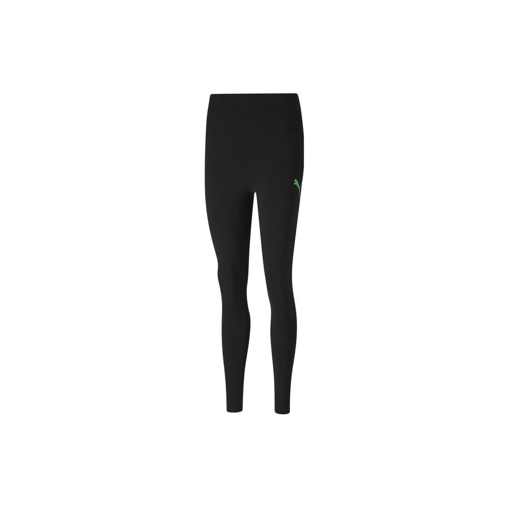 Puma Solid Color Logo Patch Fitted Workout Pants Women Bottoms Black 599171-01