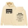 2025 O-Oasis Live 25 Tour Print Hoodie Men's Retro Long Sleeve Fashion Sweatshirt Unisex Fleece Loose Pullover Hooded Streetwear