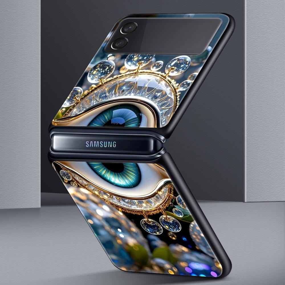 Модные ресницы Глаза Жесткий ПК Чехол для телефона Для Samsung Galaxy Z Flip 7 6 5 4 Черная Крышка Для Galaxy Z Flip3 Складной Fundas Чехол