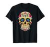 Colorful Calavera Day of the Dead T-Shirt with Sugar Skull Design
