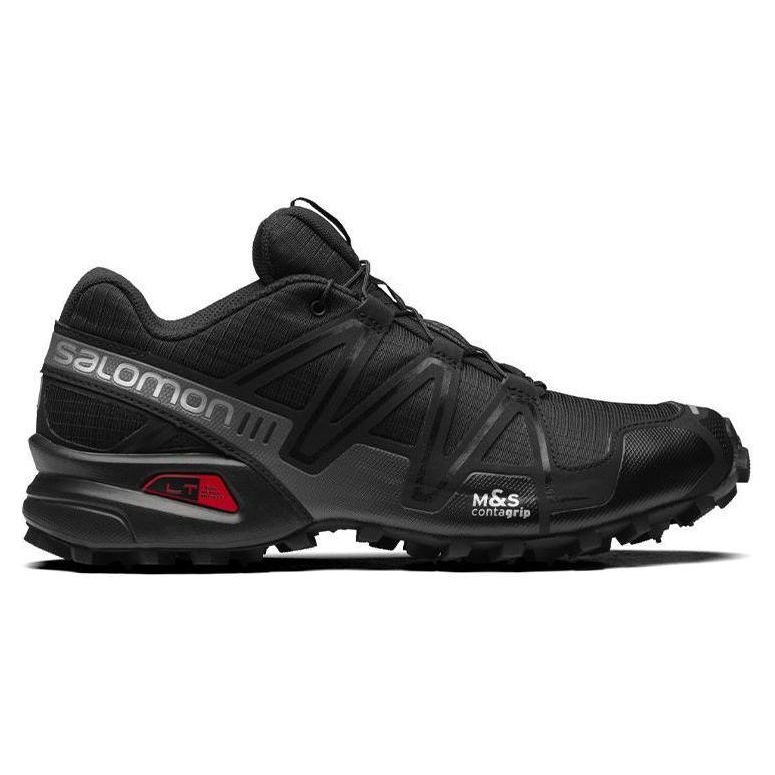 SALOMON Speedcross 3 Ткань для активного отдыха Синтетическая кожа Низкий верх Кроссовки для бега Унисекс Кроссовки для бега Черный 410855