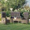 VidaXL 3-Piece Garden Dining Set with Cushions Grey 3185091