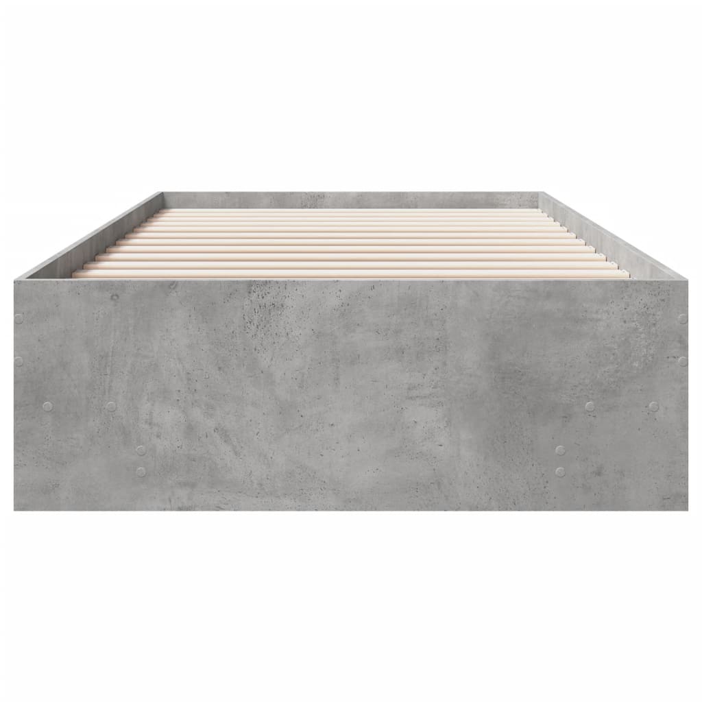 Bed Frame Concrete Grey 75 x 190 cm Engineered Wood