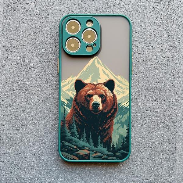 Animals Deer Bear Peacock Matte Phone Case For iPhone 16 15 14 13 12 11 Pro Max 13 12 Mini 15 14 Plus XS XR X 7 8 Plus SE2 Cover