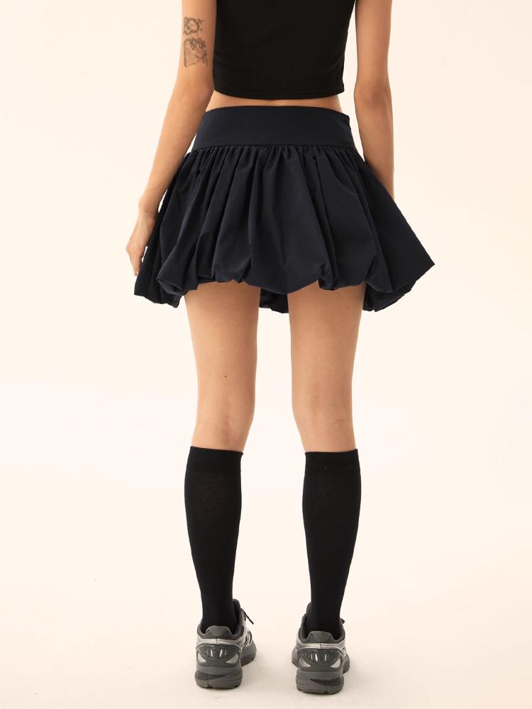 Черная женская мини-юбка с пузырьками в стиле ретро, ​​уличный стиль, короткая юбка-пачка со средней эластичной резинкой на талии для отдыха, клубная одежда