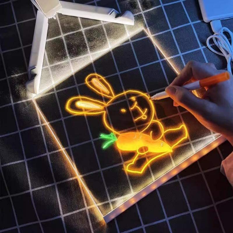 Diy Light Up Drawing Board Acrylic Kids Educational Toy