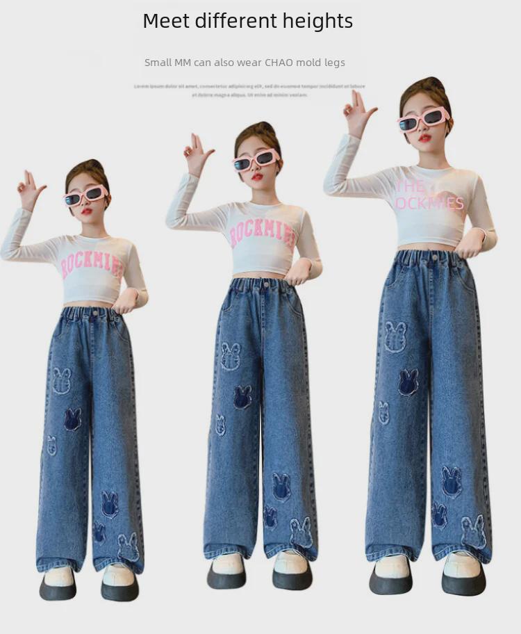 Модные джинсы широкого кроя для девочек: Модный весенне-осенний стиль для детей постарше