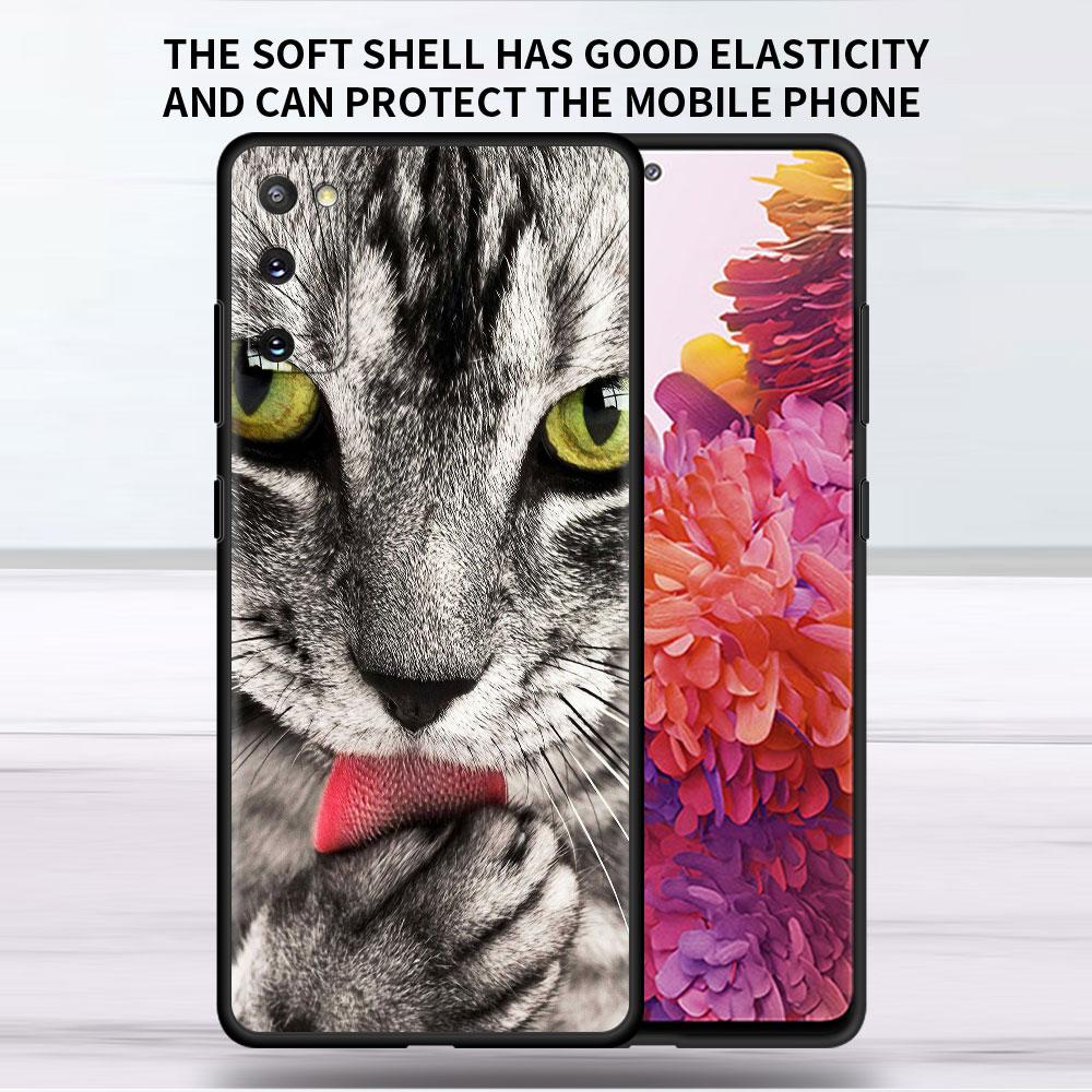 Мягкий чехол для Samsung Galaxy Note 20 Ultra 10 Plus Lite A50 A70 A20 A40 A20e 9 8 A60 A10e Funda, чехол для телефона, милый чехол с изображением кота Aniaml