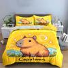 Capybara Yellow Bedding Set Bedding Duvet Cover Set Duvet Cover Pillowcases (1 * Duvet Cover 2 * Pillowcases, without duvet insert)