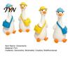 Car Dashboard Decorations 4Pcs Mini Goose Figurines, Miniature Geese Statues with Hat & Bag, Tiny Resin Animal Desk Accessories for Office