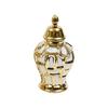 Ceramic Flower Vase Domed Lid Cosmetic Container with Electroplating for Home and Wedding Decorations Elegant