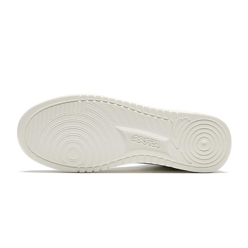 Anta Easy Synthetic Leather Comfortable Cushioning, Wear Resistant High top Skateboard Shoes Men's White Blue 912348002Q-3