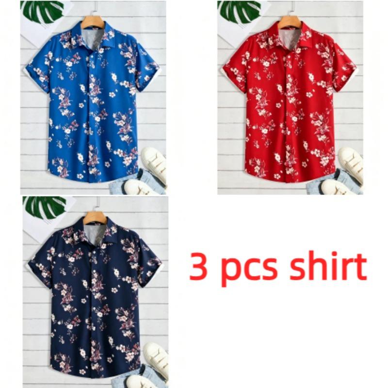 Multiple Colors Available Flower Printing Shirt Summer Hawaiian Beach Vacation Clothing Men's Fashion Street Style Shirt Daily Men's and Women's Shirt