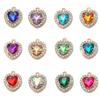 Alloy Diamond Pendant with Hanging Heart Color Transparent Necklace Bracelet Accessories Pendant Peach Heart Heart Pendant