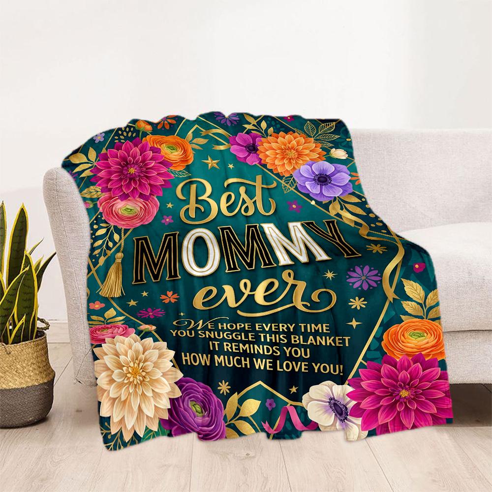 Floral Tribute To Mom Flannel Blanket-Soft and Suitable for Sofas,Beds,Offices,Travel,All Seasons,Great Gift for Holidays and Birthdays.