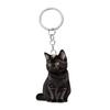 Cat Keychain Double Sided 2D Flat Acrylic Pet Hanging Decoration Lifelike Cat Keyring Accessories for Car Mirror Window Backpacks