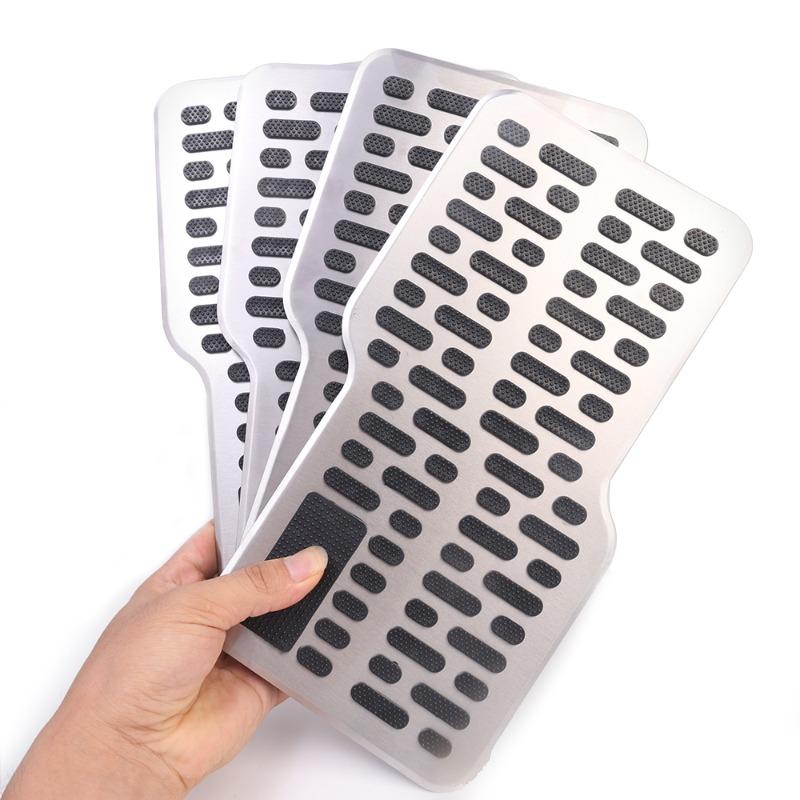Stainless Steel Car Wear-resistant Thickened Pedal Universal Main Cab Non-slip Metal Repair Protection Foot Mat Car Accessories