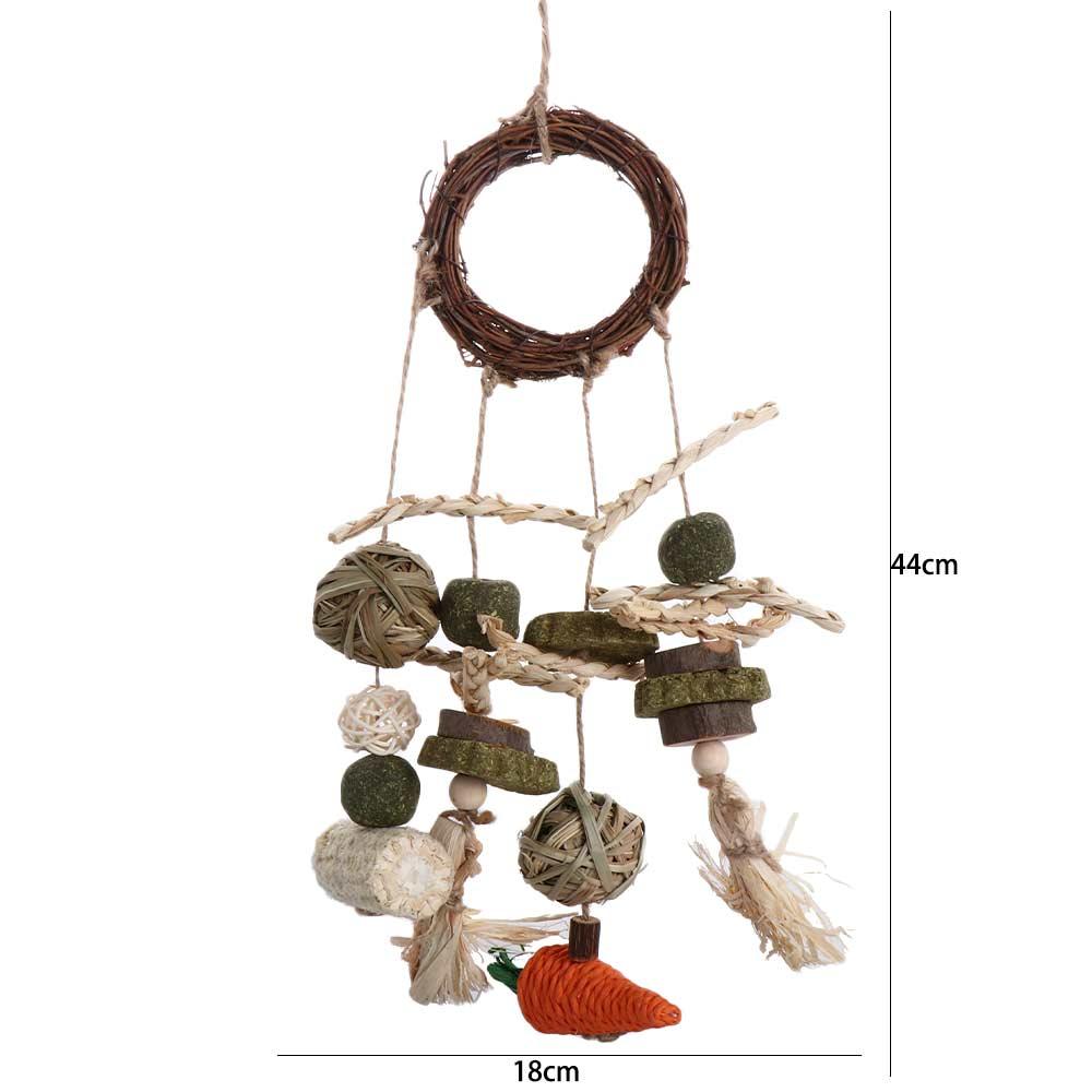 Pigs Teeth Grinding Natural Hanging Cage Accessories Molar Rattan Ring Buuny Chew Toy Rabbit Treats