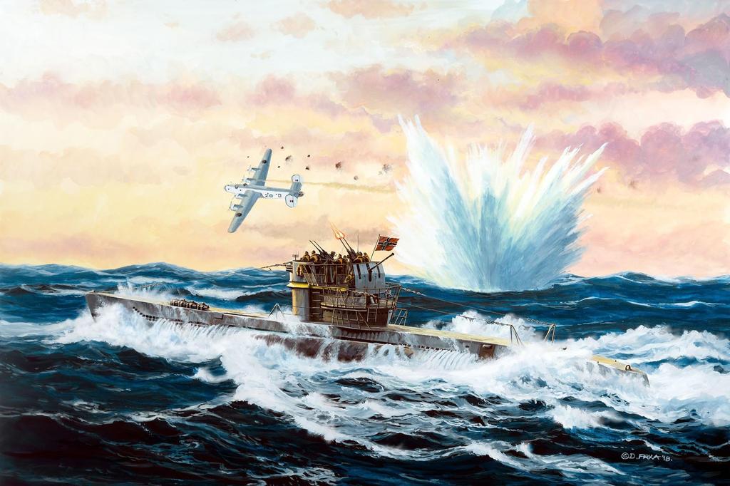 Revell 1/350 Немецкая подводная лодка Тип 7 C/41 Пластиковая модель 05154