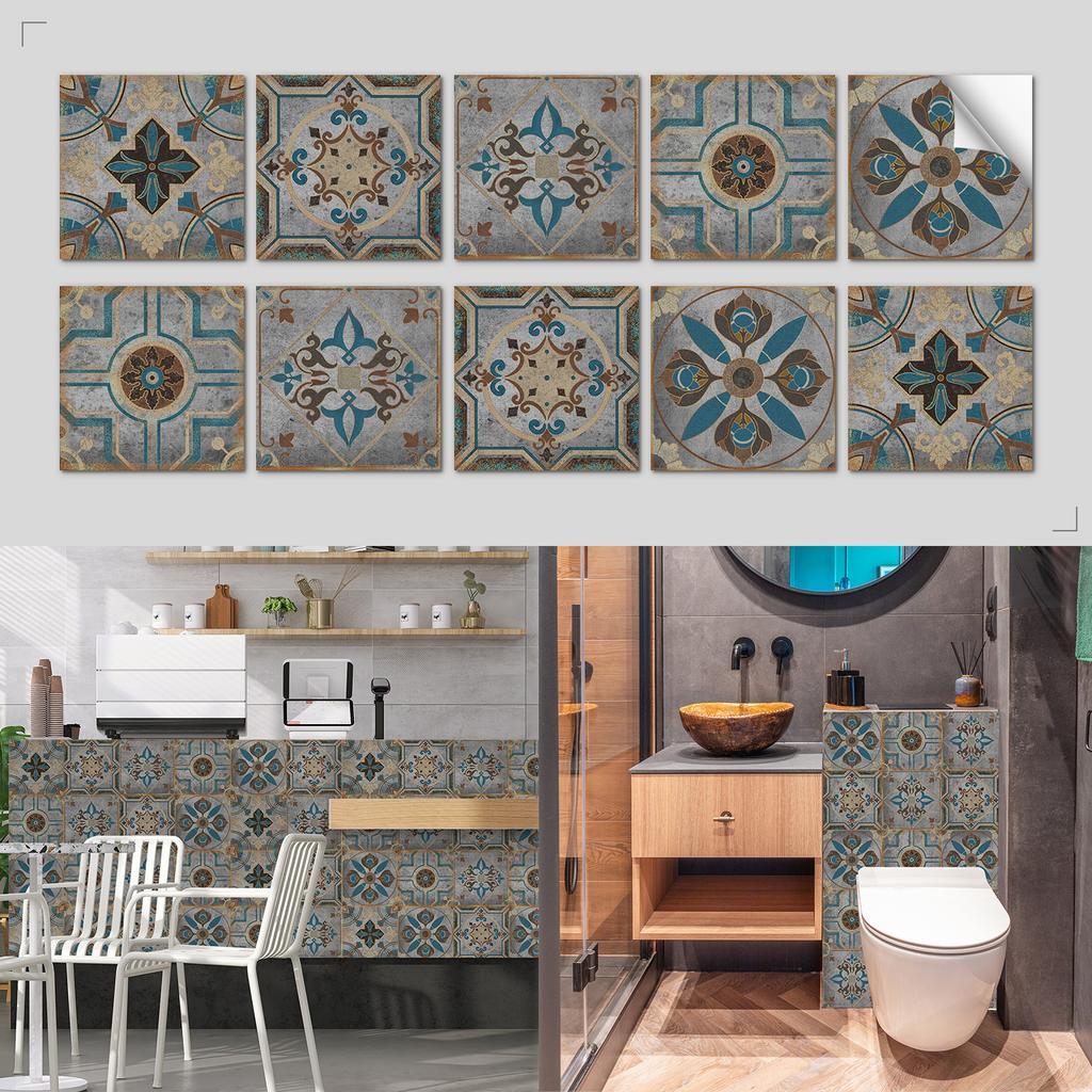 Скандинавская плитка Арт Наклейка на стену Кухня Ванная комната Водонепроницаемые и маслостойкие обои Самоклеящаяся хрустальная пленка Наклейка на плитку