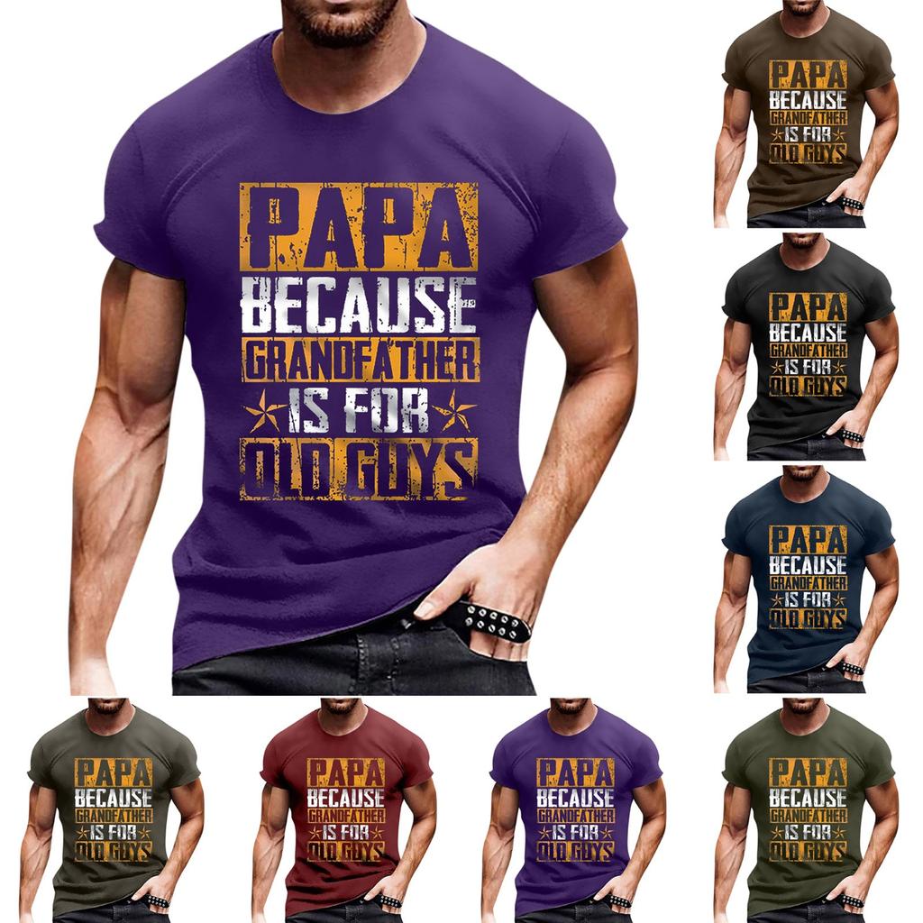 Summer Short-sleeved Round Neck Vintage Letter Print Pullover T-shirt Top