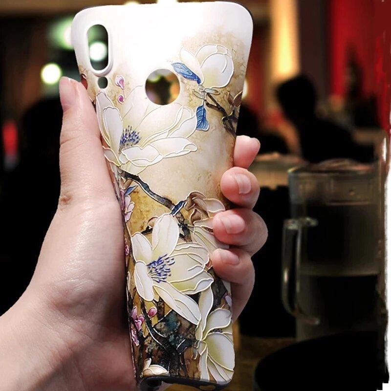 3D Чехлы с тиснением для Redmi 15 5G 4G Рельефное тиснение Мягкий силиконовый задний чехол для Xiaomi Redmi15 Цветочный рельеф Funda Redmi 15 4G 5G