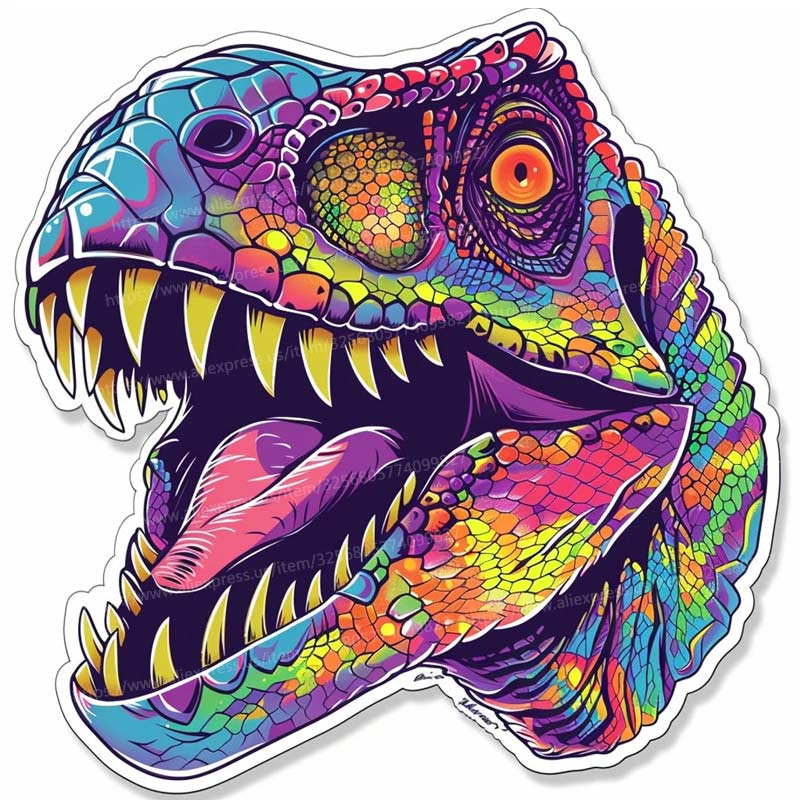 Dinosaur Head Animal Car Sticker Vinyl Decal Waterproof Rear Window Motorcycle Camper Bumper Truck Laptop Decoration SH622
